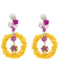 Amir Slama - Floral Appliqué Drop Earrings - Lyst
