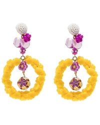 Amir Slama - Floral Appliqué Drop Earrings - Lyst