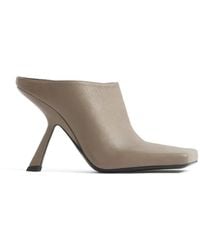 Mugler - Square-Toe Leather Mules - Lyst