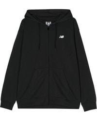 New Balance - Embroidered-Logo Zipped Hoodie - Lyst