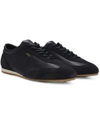 BOSS - Leather Sneakers With Suede Trims - Lyst