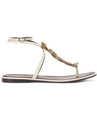 Roberto Cavalli - Flache Sandalen Mit Schlangenmotiv - Lyst