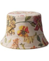 Prada - Floral-print reversible bucket hat - Lyst