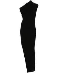 Rick Owens - One-Shoulder Rib Knit Dress With Playful Side Vent - Lyst