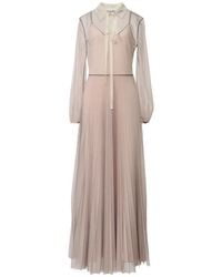 Fabiana Filippi - Pleated Lace-Collar Maxi Dress - Lyst