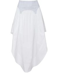 Fleur du Mal - Poplin Garter Asymmetric Skirt - Lyst