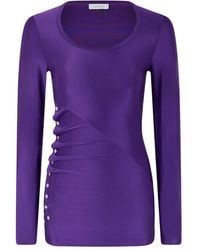 Rabanne - Drapiertes Oberteil Mit Druckknopfverschluss - Lyst