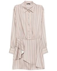 Liu Jo - Robe Courte Rayée À Volants - Lyst