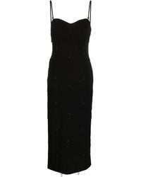 P.A.R.O.S.H. - Embroidered Crepe Midi Dress - Lyst