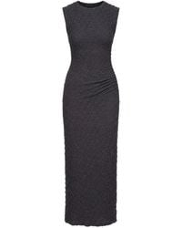 Vince - Textured Ruched Midi Dress - Lyst
