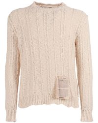 Ballantyne - Raw Diamond Cable-Knit Sweater - Lyst