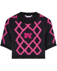 Palm Angels - Monogram Argyle-Pattern Crop Top - Lyst