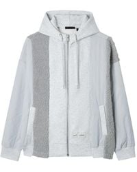 FIVE CM - Hoodie Met Patchwork En Rits - Lyst