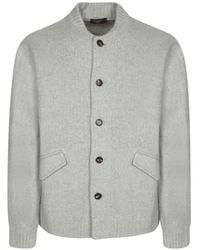 Zanone - Ribbed-Knit Button-Up Cardigan - Lyst