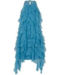 Alberta Ferretti - Ruffled Mini Dress - Lyst