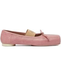 MM6 by Maison Margiela - Square-Toe Bow Ballet Flats - Lyst