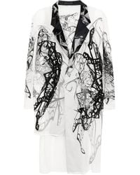 Yohji Yamamoto - Graphic-Print Coat - Lyst