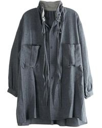 Y's Yohji Yamamoto - Drawstring-Collar Oversized Shirt - Lyst