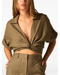 JBQ - Chiara Twist-Front Cropped Top - Lyst