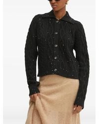 Liviana Conti - Cardigan En Maille Torsadée À Sequins - Lyst