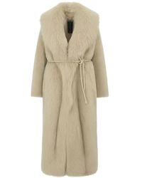 Blancha - Belted Faux-Fur Coat - Lyst