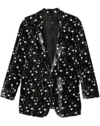 R13 - Ragged Heart-Print Blazer - Lyst