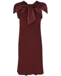 Alberta Ferretti - Midi Bow-Detail Silk-Satin Dress - Lyst