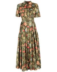 Fay - Floral Belted Midi Shirt - Lyst