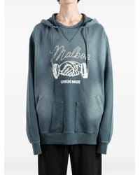 Malbon Golf - Union Made Logo-Print Faded-Effect Hoodie - Lyst