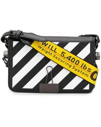 off white black bag with yellow stripe