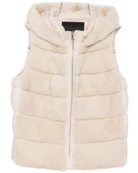 Liska - Fur-Panel Hooded Gilet - Lyst