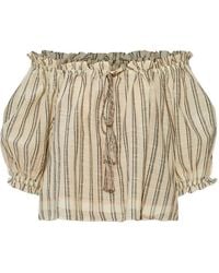 Ulla Johnson - Paros Gestreepte Top Met Ruches - Lyst
