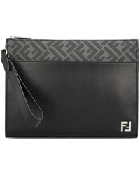 Fendi - Clutch Ff Squared - Lyst