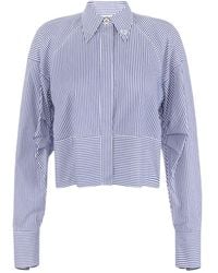 Elisabetta Franchi - Striped Cropped Shirt - Lyst
