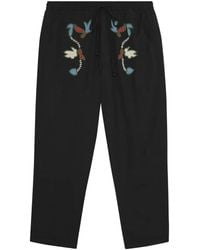 BAZISZT - Rouat Floral-Embroidered Trousers - Lyst