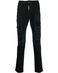 Philipp Plein - Ripped Slim-Cut Jeans - Lyst