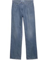 Prada - Jean Délavé À Patch Logo - Lyst