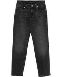 7 For All Mankind - Faded-Effect Cropped Jeans - Lyst