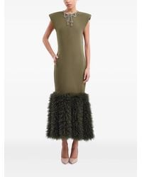Gemy Maalouf - Bow-Detail Faux-Fur Hem Dress - Lyst