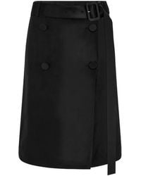 Ferragamo - Button Belted Midi Skirt - Lyst