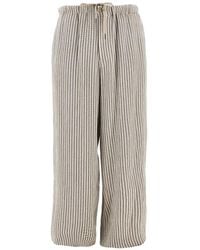 Emporio Armani - Drawstring-Waist Striped Trousers - Lyst