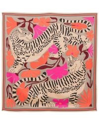 Inoui Edition - Animal-Print Floral Scarf - Lyst