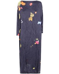 Daniela Gregis - Crinkled Abstract-Print Maxi Dress - Lyst