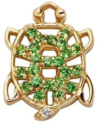 Loquet London - Diamond And Tsavorite Turtle Charm - Lyst
