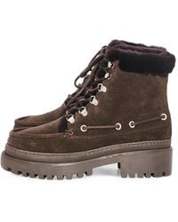 Yves Salomon - Shearling-Trim Suede Ankle Boots - Lyst