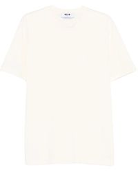 MSGM - Camiseta De Algodón Con Logo Estampado - Lyst