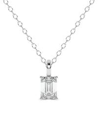 Diamond Essentials - Emerald-Cut Diamond Necklace - Lyst