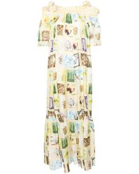 CAMILLA - Long Off Shoulder Frill Dress - Lyst