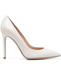 Gianvito Rossi - Brushed Leather Slip-On Stiletto Pumps - Lyst