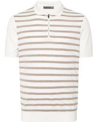 Corneliani - Striped Zip-up Polo Shirt - Lyst